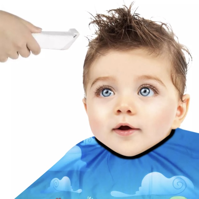 Áo Choàng Cắt Tóc Chống Thấm Nước Cho Trẻ Em Với Hoa Văn Động Vật Siêu Yêu Bé Thích Mê