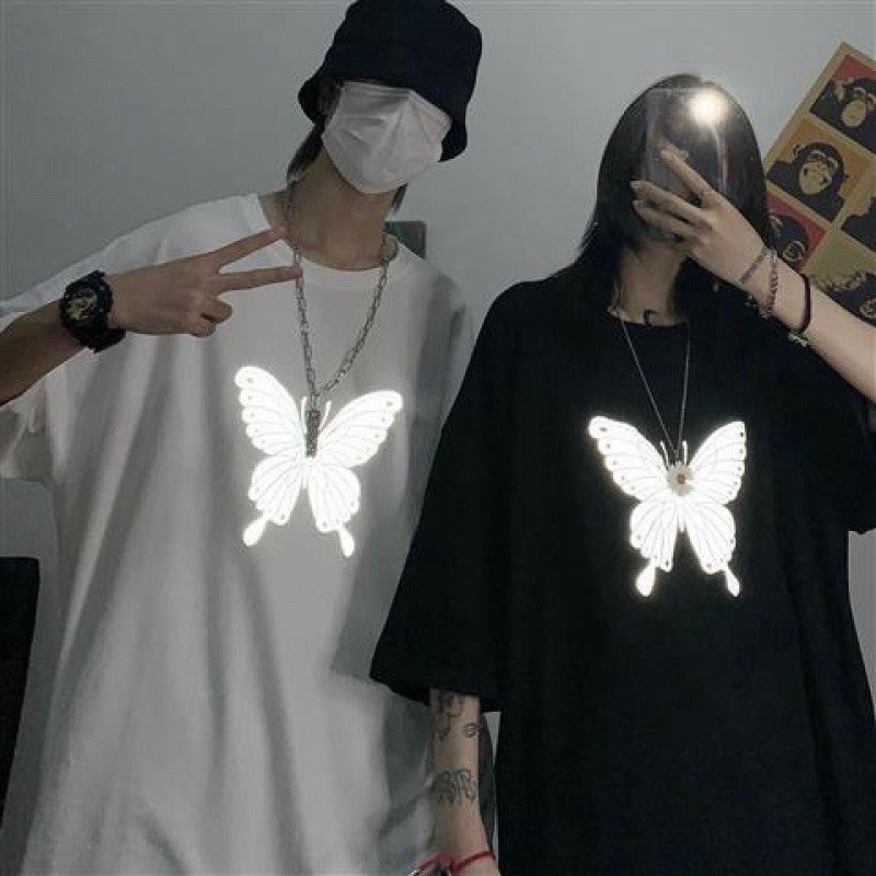 Áo Thun Tay Lửng Phản Quang Cao Cấp,Tay Lỡ Form Rộng Unisex Nam Nữ - MM