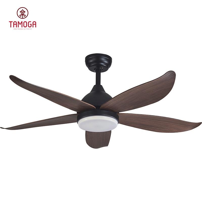 Đèn trần phòng khách 5 cánh gỗ