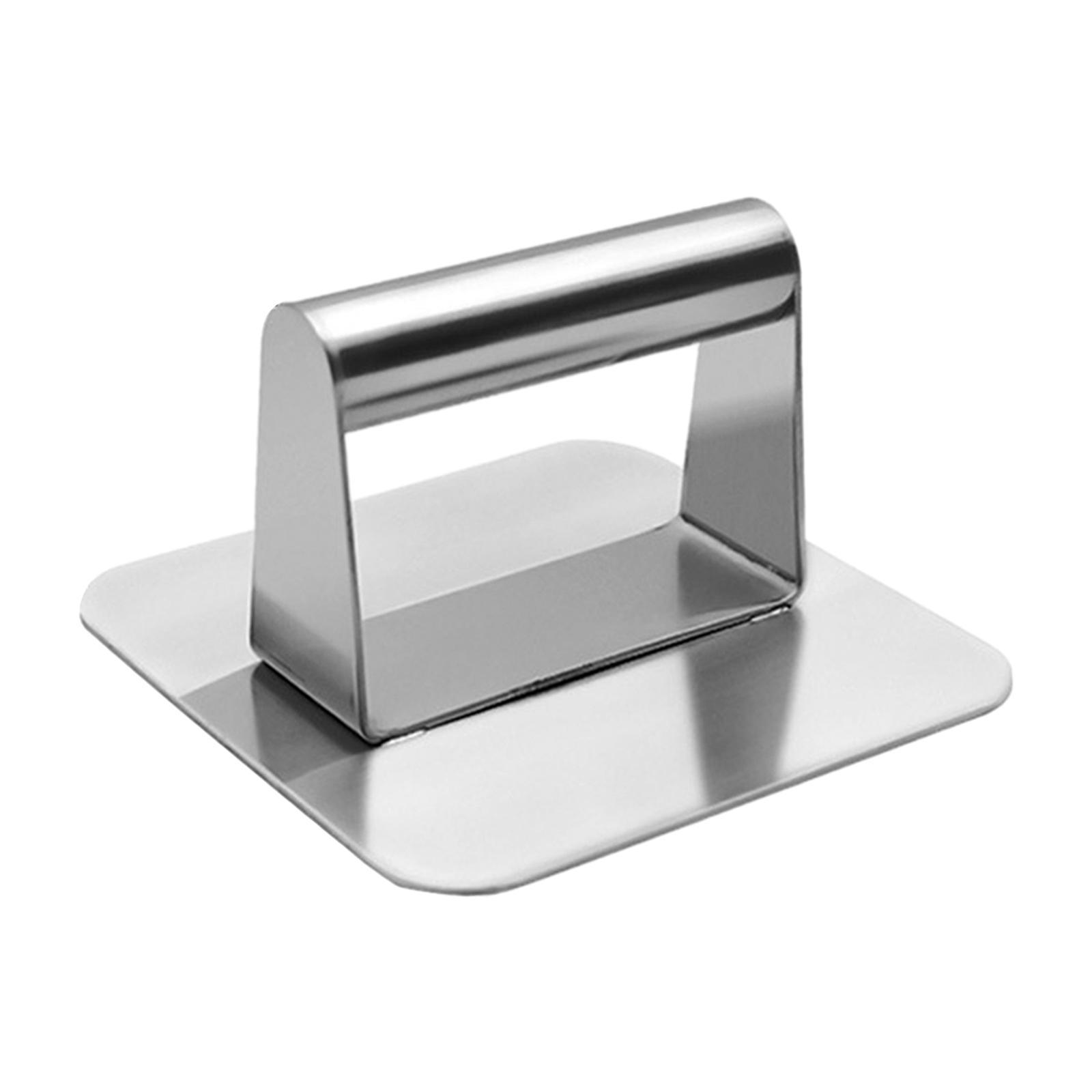 Stainless Steel Burger Press Hamburger Patty Maker Manual Nonstick with Handle Square Grill Press Steak Weight for Meat Sandwich Home