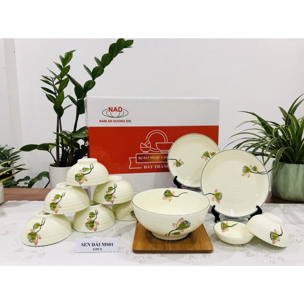 BỘ ĐỒ ĂN GỐM SỨ CAO CẤP BÁT TRÀNG - SEN ĐÀI