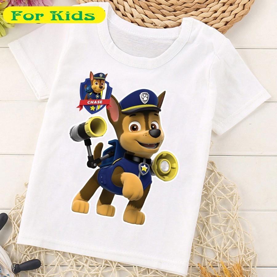 Áo thun đội chó cứu hộ Chase trẻ em | Áo Paw Patrol Chase tay ngắn cho bé trai| bé gái đẹp PA07 | Áo Chất Store