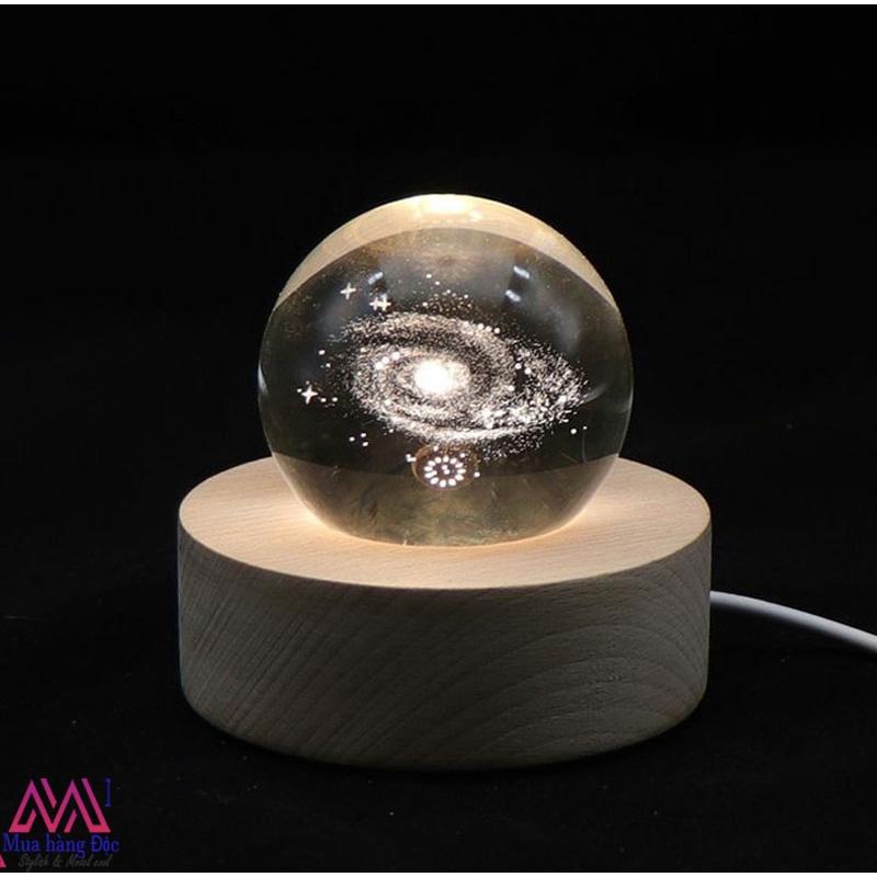 Bộ Quà Tặng Độc Quả Cầu Pha Lê 3D LED Galaxy