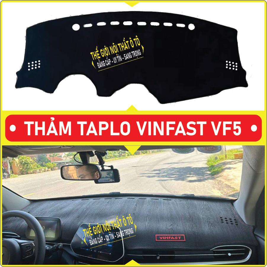 Thảm taplo vinfast vf5 đời 2022 đến 2023 chống nắng da cacbon, tuyết nhung cao cấp chuẩn form