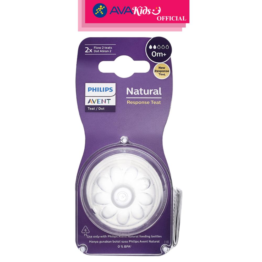 Bộ 2 núm ti Philips Avent SCY962/02 cổ rộng size 2 (0 - 1 tháng) - Hàng Chính Hãng