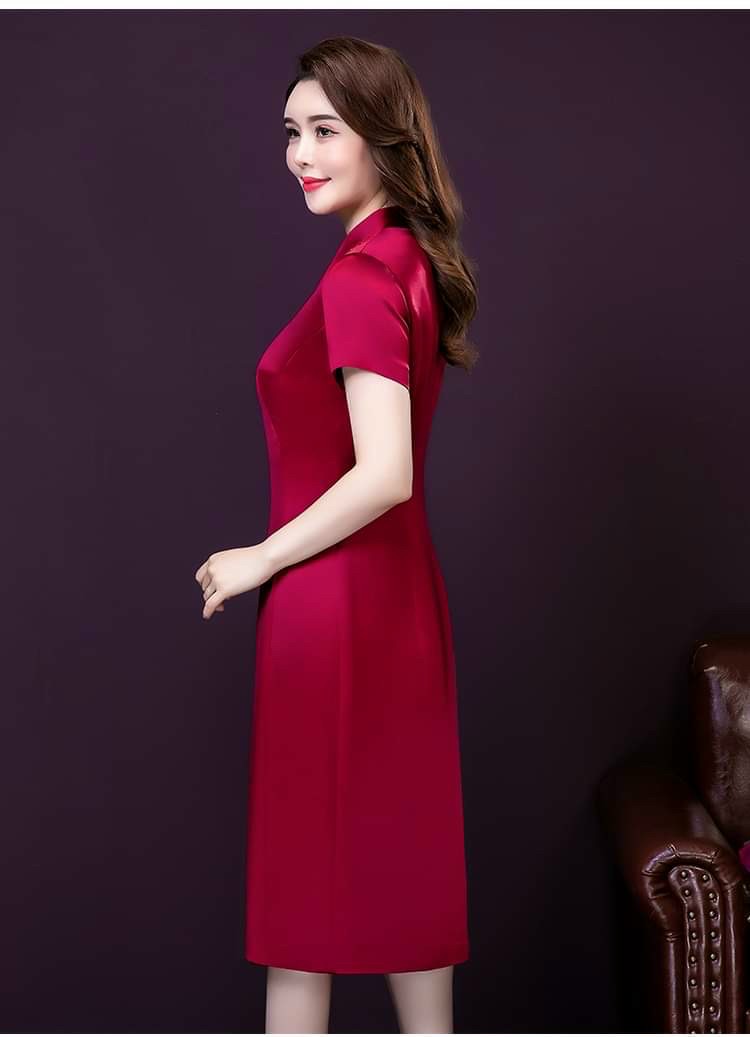 Đầm suông trung niên, đầm quý bà, đầm cho mẹ. Đính đá sang trọng