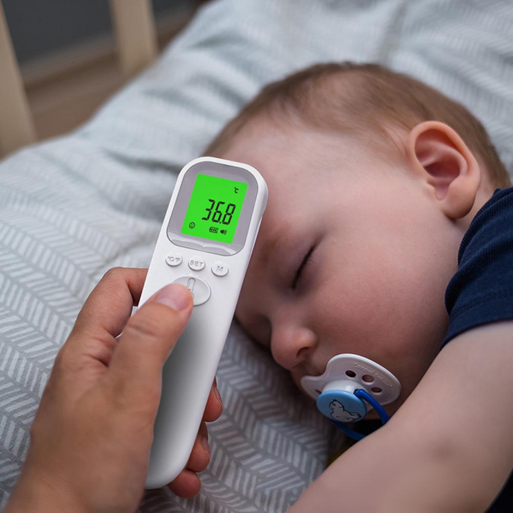Nhiệt Kế Hồng Ngoại Kỹ Thuật Số Màn Hình LCD 1.3 Inch, Nhiệt Kế Đo Trán Không Chạm, Máy Đo Nhiệt Độ Cầm Tay Mini, Bộ Nhớ 32 Nhóm, Cơ Thể & Vật Thể, Chế Độ Kép Cho Trẻ Em, Người Lớn