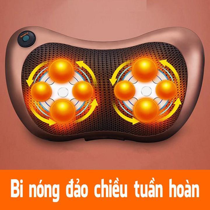 Gối massage hồng ngoại 8 bi mát xa cao cấp