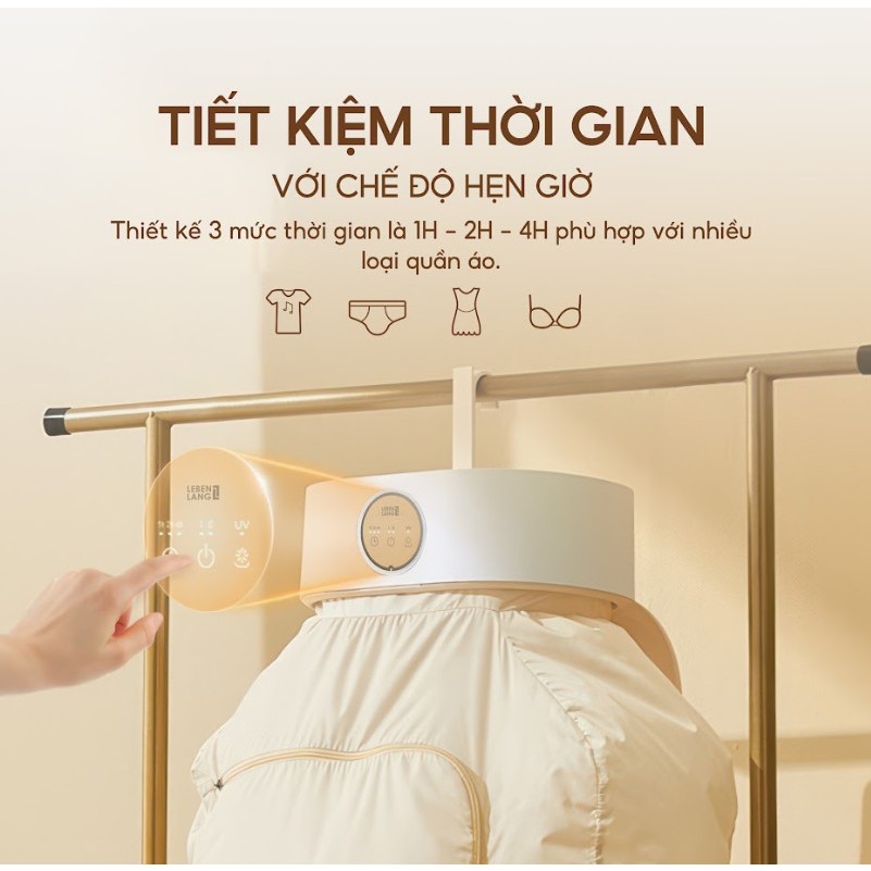 Tủ Sấy Quần Áo Lebenlang LBL6268 sấy lên tới 10kg công suất 600w, gấp gọn , BH 12 tháng - Hàng chính hãng