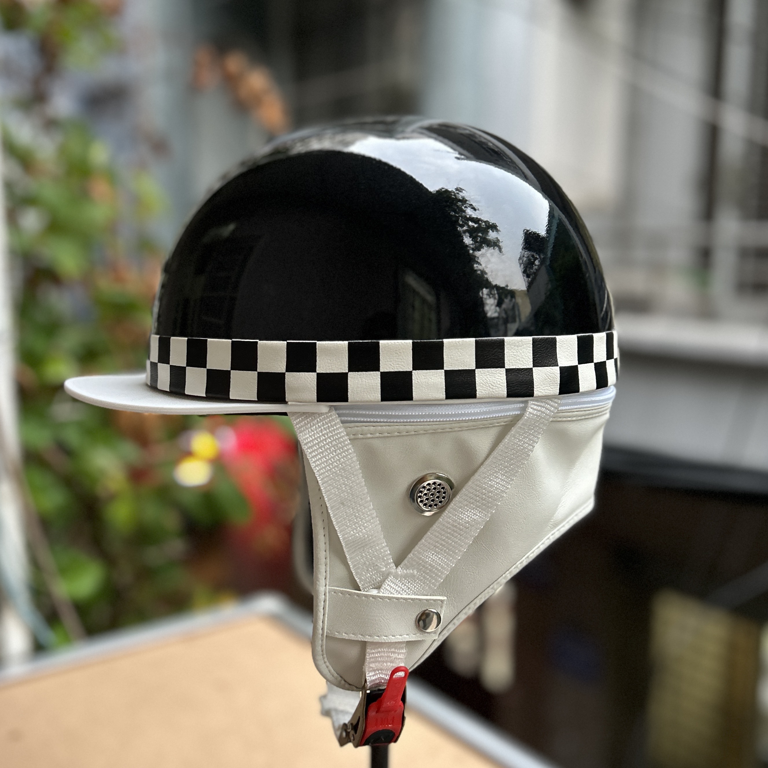 Nón bảo hiểm xe máy 1/2 Rona Bosozoku Plus có ốp tai da phong cách Retro cho nam và nữ