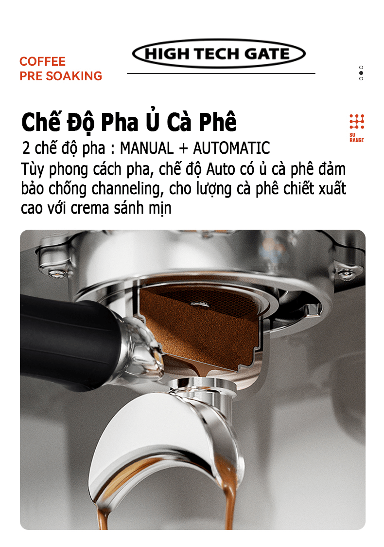 Máy Pha Cà Phê Espresso Gemilai CRM3007I Chuyên Nghiệp Thương Mại, Kiểm Soát Nhiệt Độ Pha Tùy Ý, Pha Cafe Espresso 58mm, Định Lượng Tùy Ý, Hàng Chính Hãng