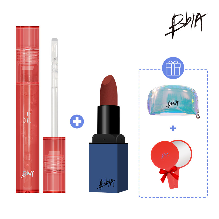 Combo Mềm Mại: 01 Last Lipstick ver4 + 01 Lip Oil tặng 01 Gương Bbia + 01 Pouch