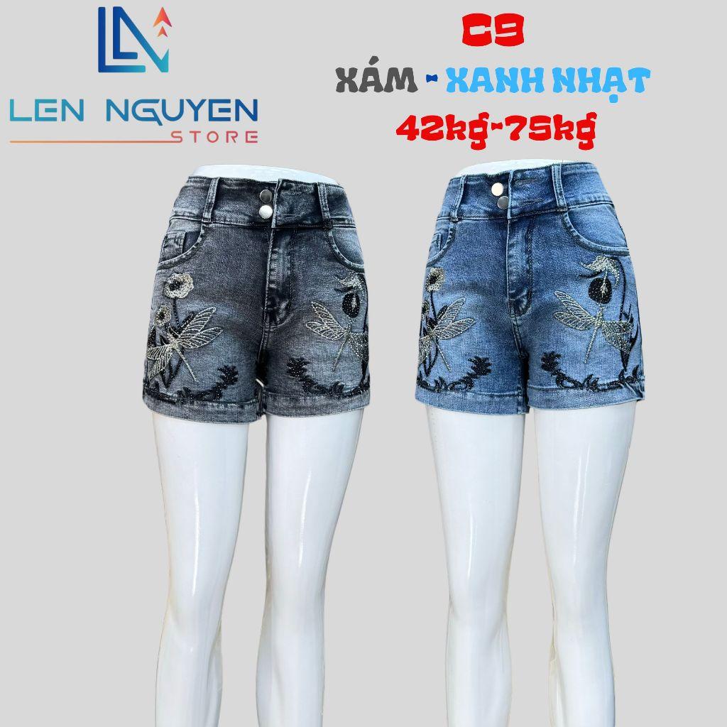 C9_Quần jean nữ, đùi, lưng cao, quần bò nữ dáng ôm, quần rin nữ có big size, cho 42kg đến 75kg,LEN NGUYEN STORE