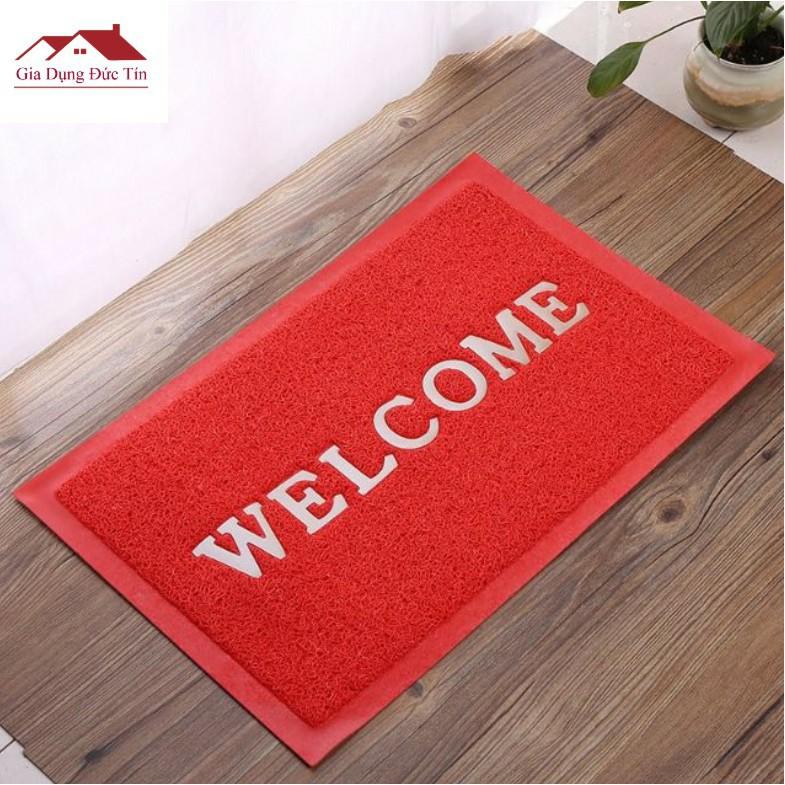 Thảm Welcome nhựa rối lau chùi chân, chống thấm, chống trượt 60 x 40 cm đặt trước cửa ra vào, phòng tắm sang trọng...