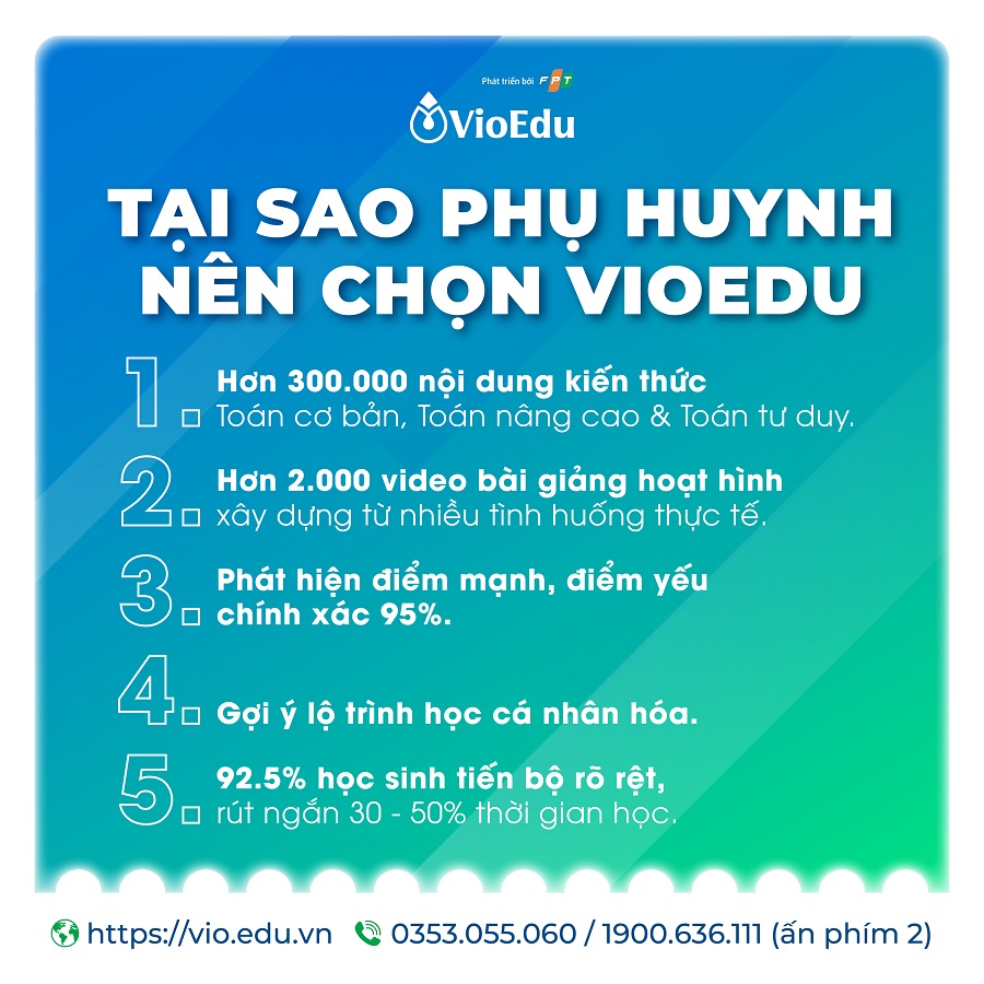 Toàn quốc-[Evoucher] Gói 7 ngày học Toán VioEdu đầy đủ tính năng