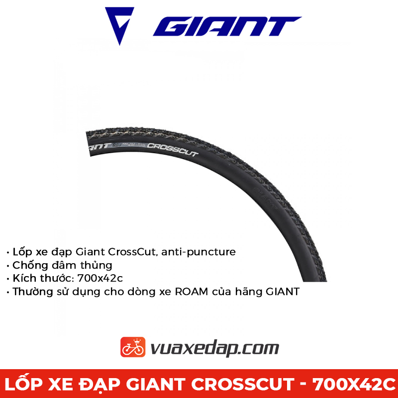 Lốp xe đạp Giant CrossCut, anti-puncture, 700x42c