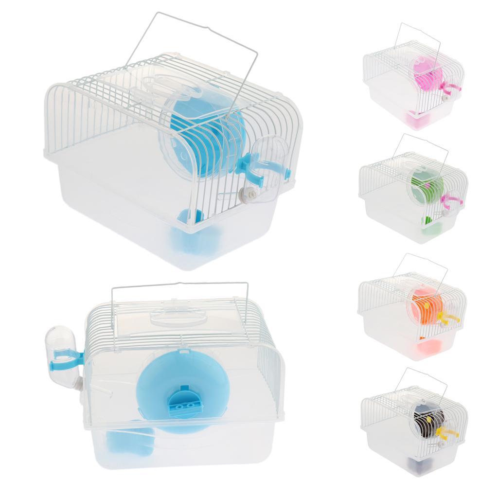 Portable Pet Hamster Cage Guinea Gerbils Mice House with Heel