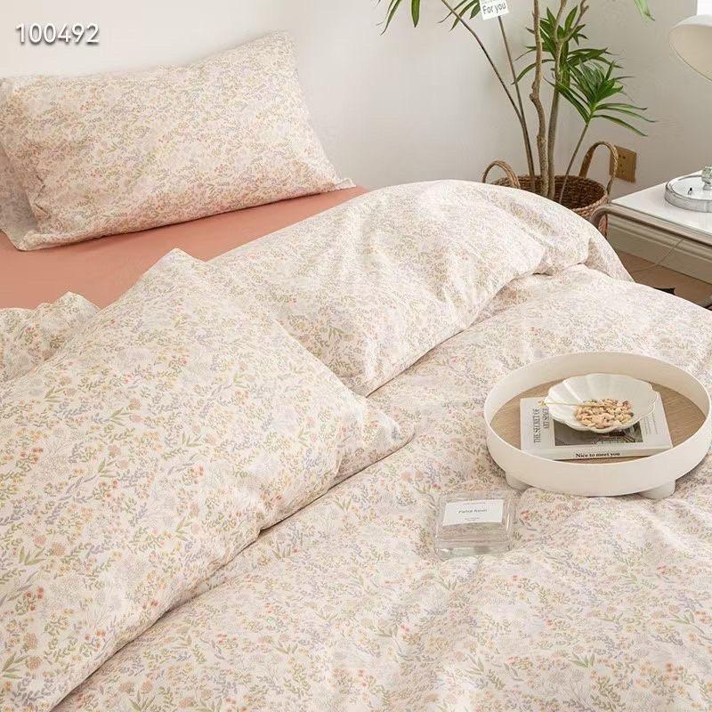 Set Cotton LiVing Hàng Nhập Khẩu Cao Cấp Hoa Nhí Hồng