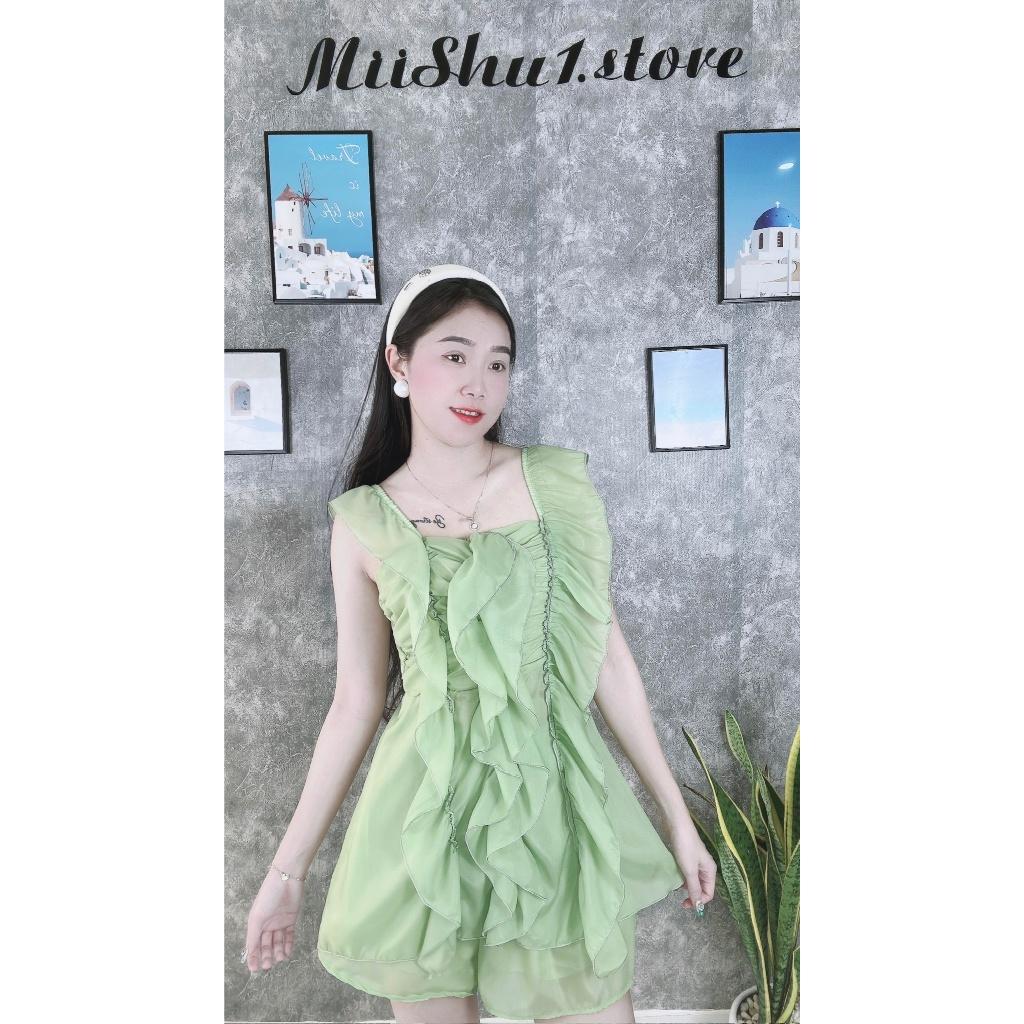 Set Bộ Tơ Ánh Kim Áo Dây Cánh Tiên Bèo Thân + Quần Short Đùi