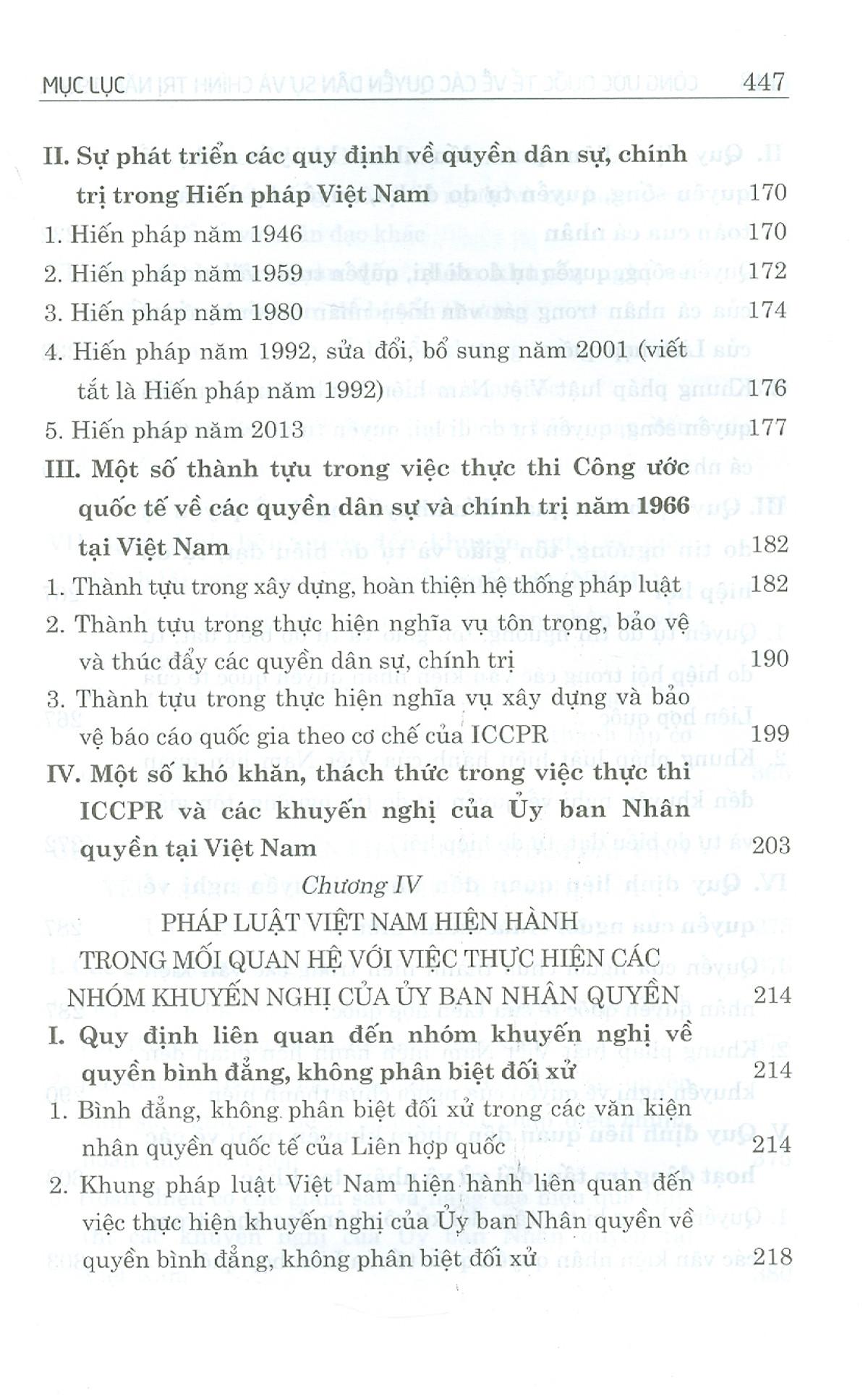 Công Ước Quốc Tế Về Các Quyền Dân Sự Và Chính Trị Năm 1966 Và Việc Thực Thi Các Khuyến Nghị Của Ủy Ban Nhân Quyền Tại Việt Nam