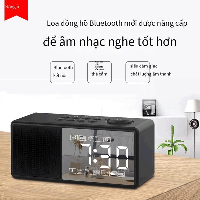 Vận Chuyển nhanh chóng Đa Chức Năng Chất Lượng Âm Thanh HD Internet Radio Chèn Thẻ Đồng Hồ Đồng Hồ Báo Thức Kép Quà Tặng Loa Siêu Trầm Gương Loa Bluetooth