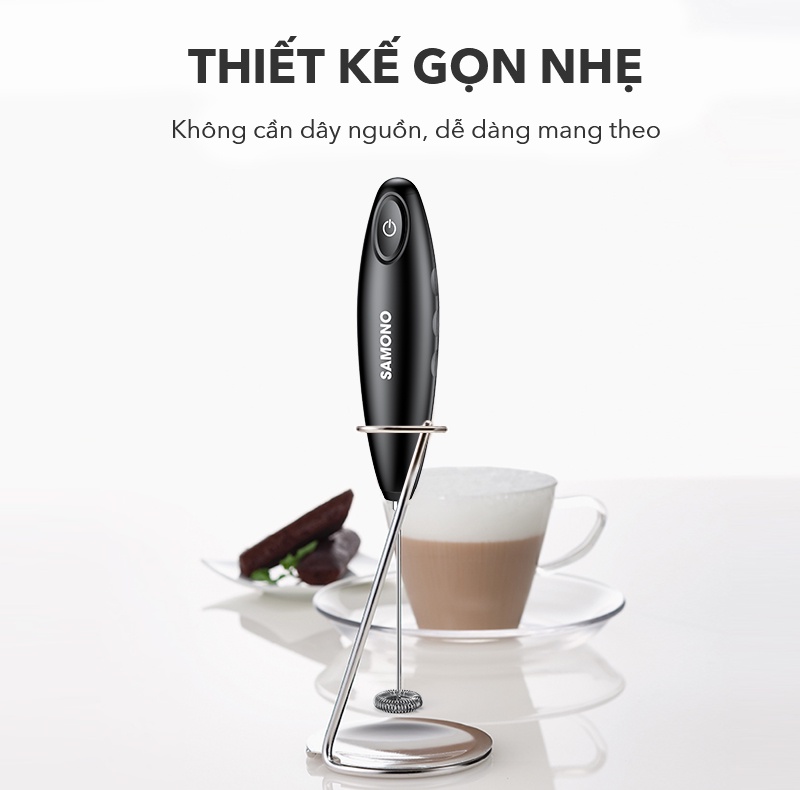 Máy tạo bọt sữa SAMONO SW-MFB11, Độ ồn thấp, Tiện dụng và nhỏ gọn, Dễ dàng cất giữ - Bảo hành 12 tháng