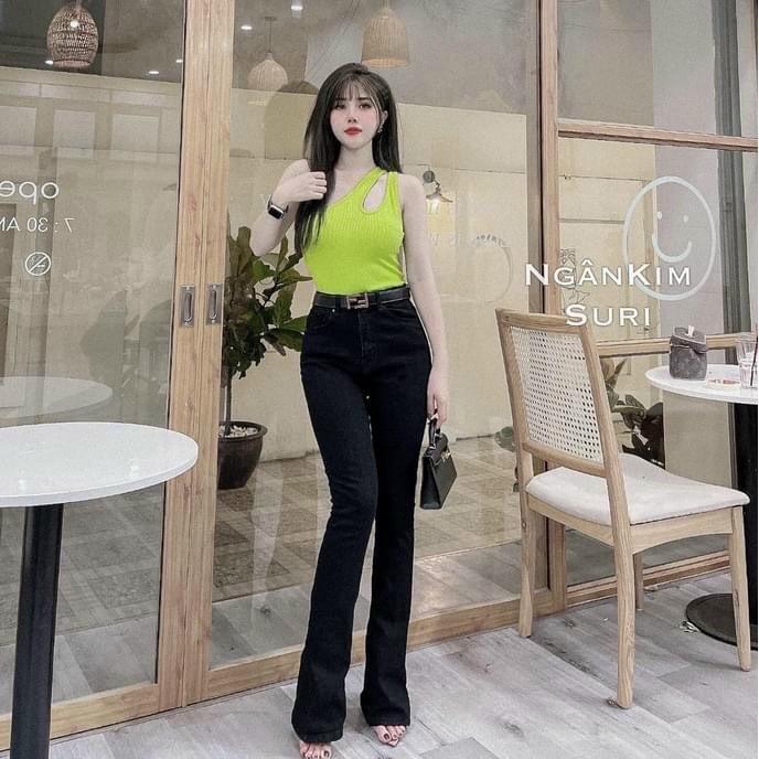 Áo kiểu sát nách khoét ngực ôm body, Áo thun khoét cổ dáng ngắn croptop PC990 - NhiNhi Shop