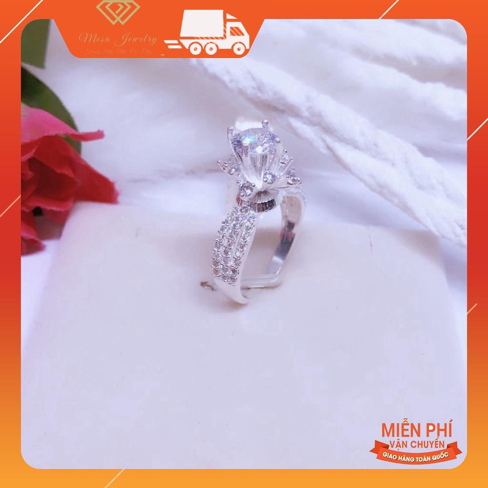 NHẪN NỮ BẠC TA - NHẪN ĐÁ CAO HÀNG ĐẸP, ĐƯỜNG KÍNH 1.7CM