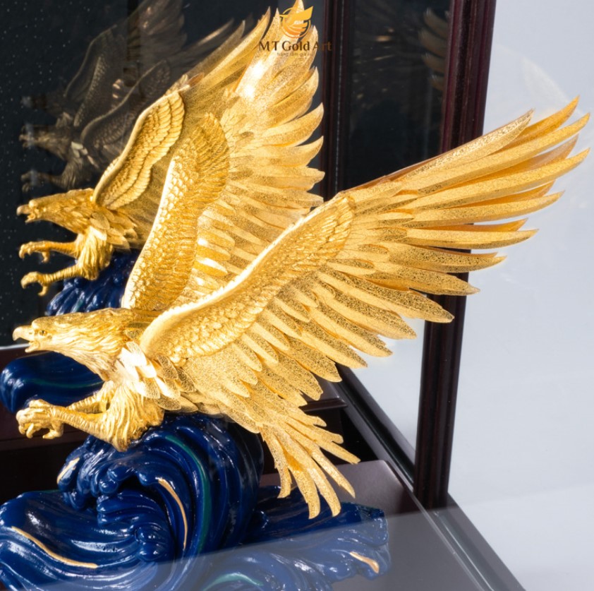 Tượng chim đại bàng dát vàng Mẫu 3 (17x29x34cm) MT Gold Art- Hàng chính hãng, trang trí nhà cửa, phòng làm việc, quà tặng sếp, đối tác, khách hàng, tân gia, khai trương