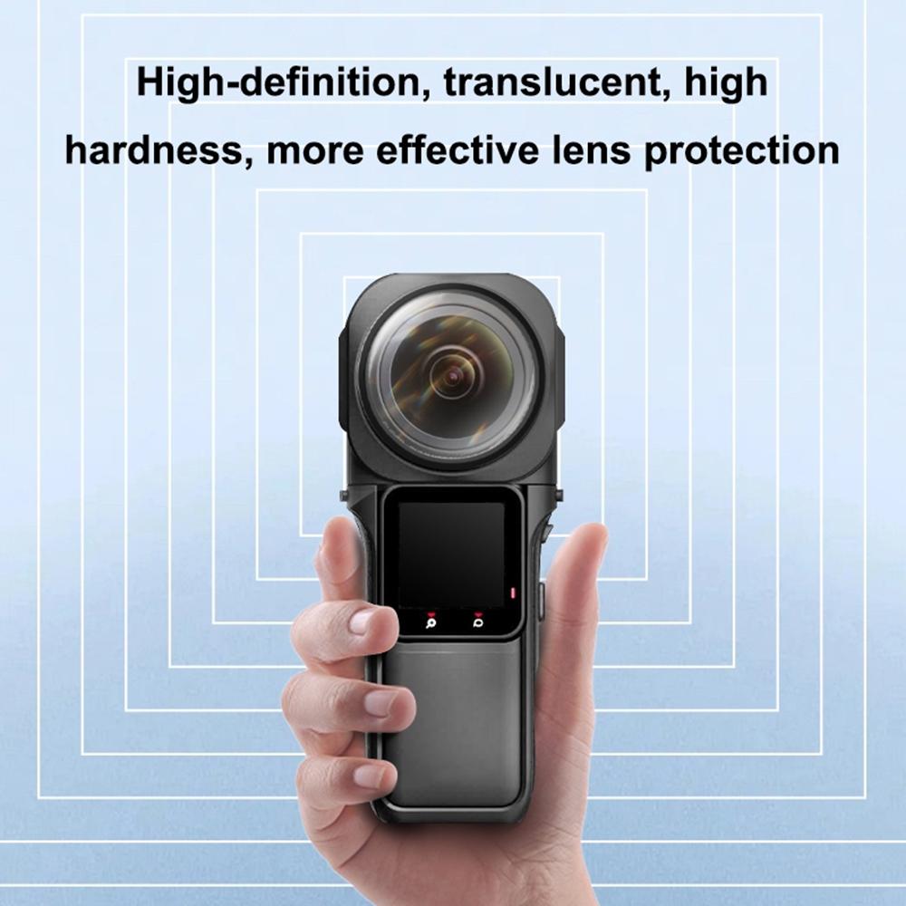 2pcs Panoramic Camera Lens Guards Lens Protective Cover Lens Protector Compatible with Insta360 ONE RS 1-Inch 360 Edition Camera