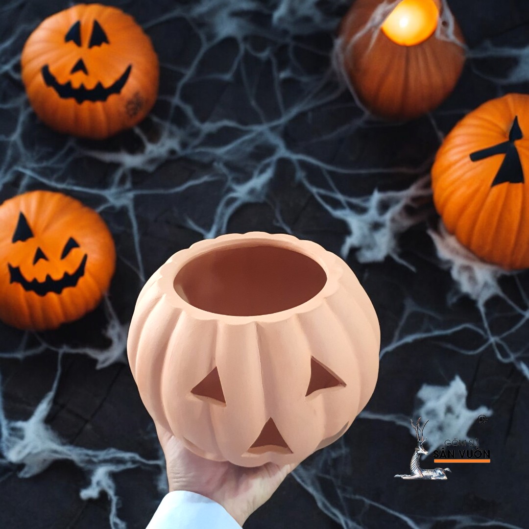 Bí Ngô Halloween Size Nhỏ 20x20x15cm - Tượng Decor Sự Kiện, Lễ Hội, Halloween