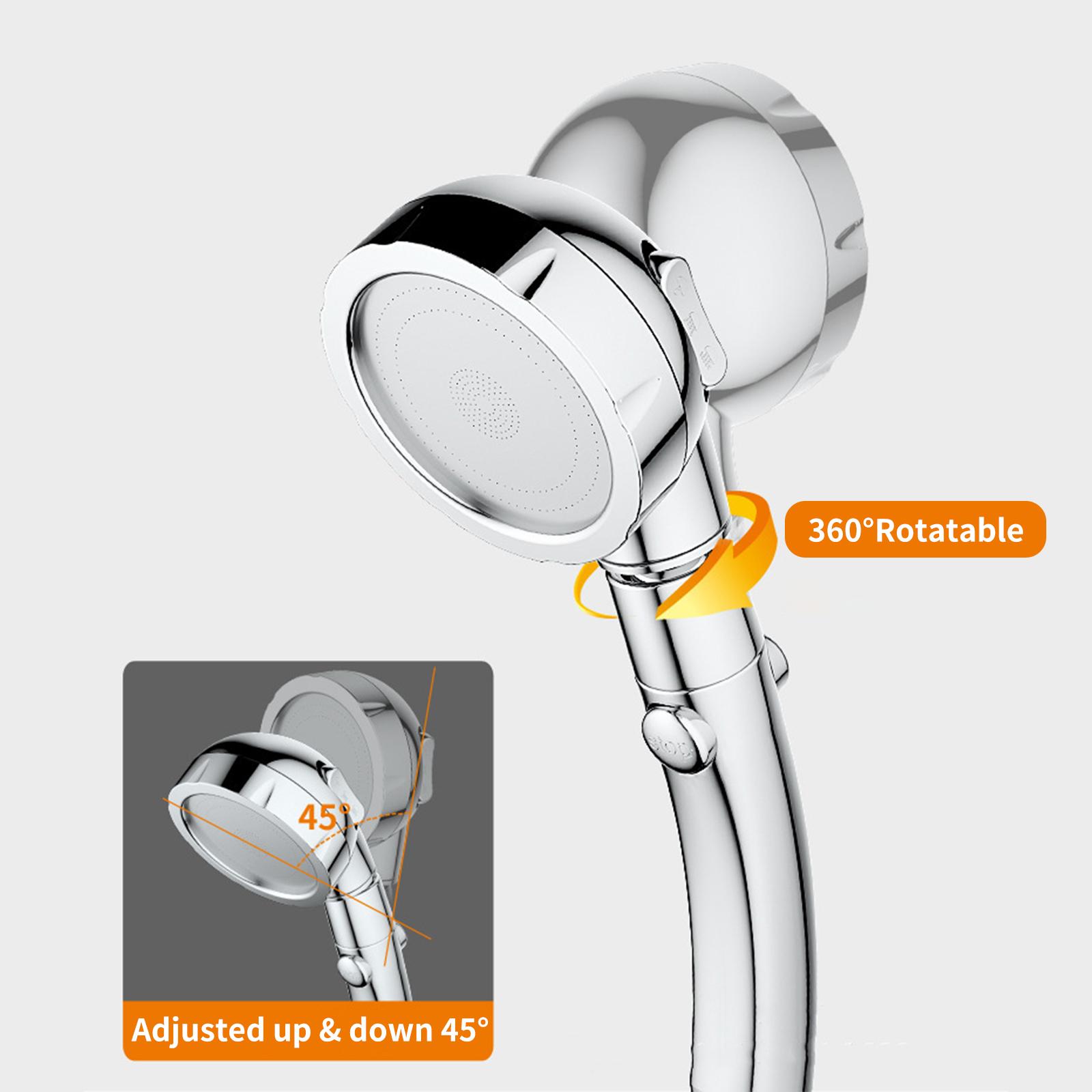 Handheld Shower Head with ON/Off Pause 3 Settings High Pressure Showerhead Adjustable Detachable Bathroom Shower Head