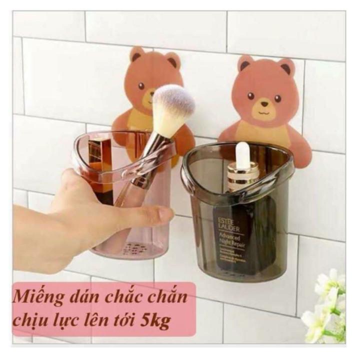 Ly cốc đựng bàn chải kem đánh răng dán tường hình gấu