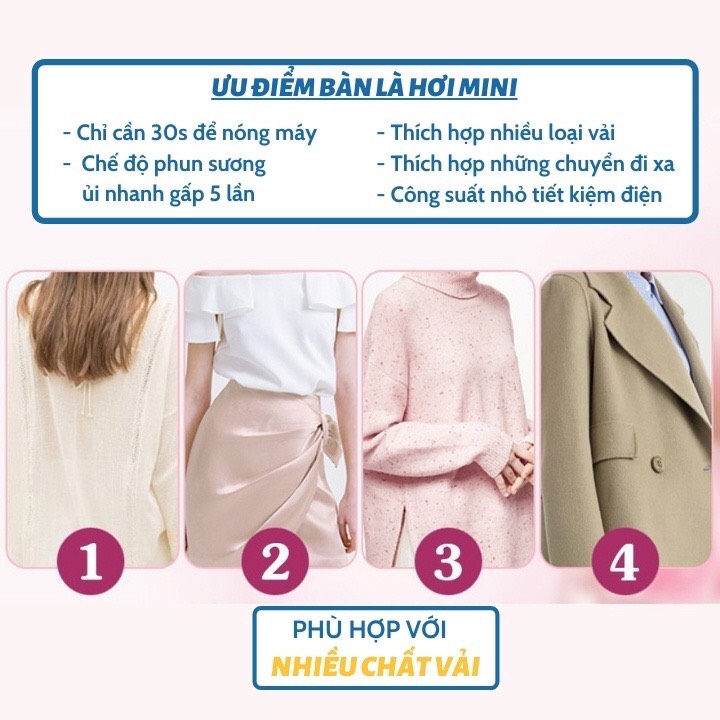 Hình ảnh Bàn là hơi nước cầm tay mini , Bàn ủi hơi nước công suất 33W mẫu mới 2022 - màu xanh