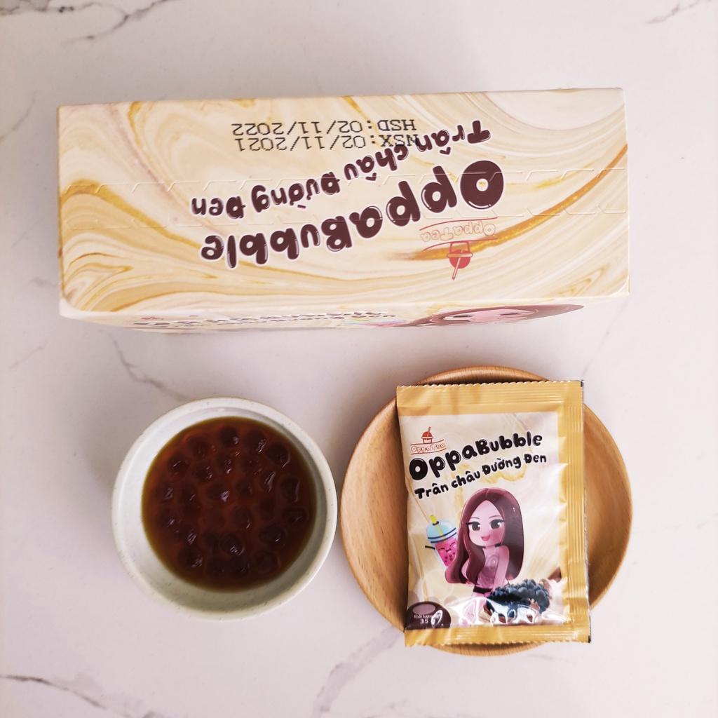 Hộp 10 Gói Trân châu đường đen Ăn liền Oppa Bubble hộp 350g