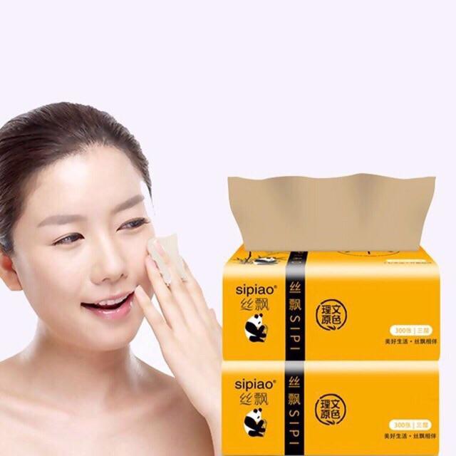 Thùng 30 Gói Giấy Ăn Gấu Trúc Mẫu Mới Lampure Siêu Dai