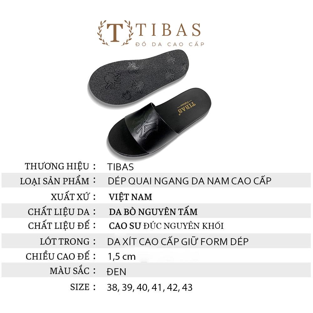 Dép Quai Ngang In Hình NY Cao Cấp TIBAS, Dép Da Bò Thật 100%