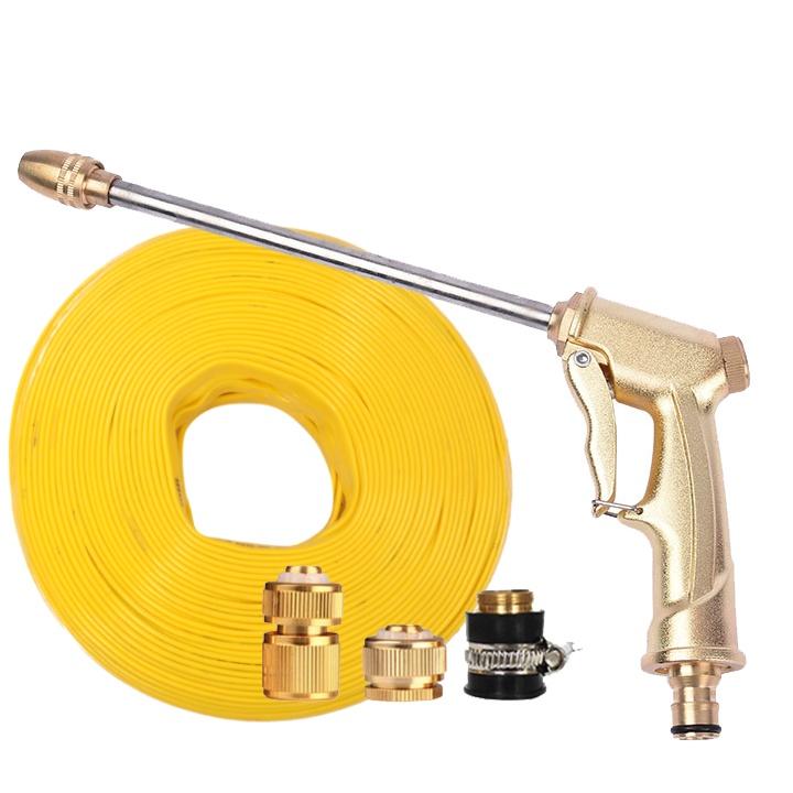 Rửa xe tưới cây Bộ dây và vòi xịt tăng áp lực nước 300% loại 25m cút đồng,nối đồng 206701-3
