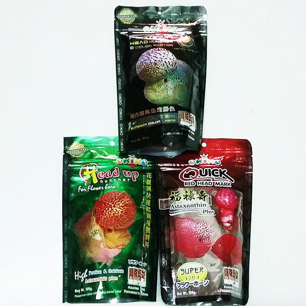 Thức ăn cá la hán Okiko lên ĐẨU, MÀU và CHÂU cho cá la hán 100g