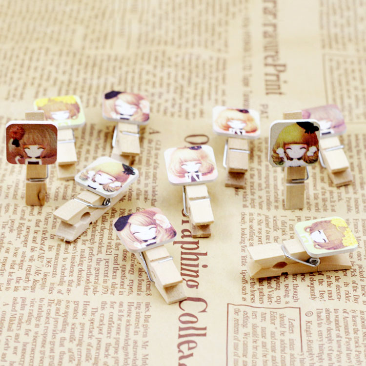 SET 10 Cái Kẹp Gỗ Sơn Design Pub hình Chibi