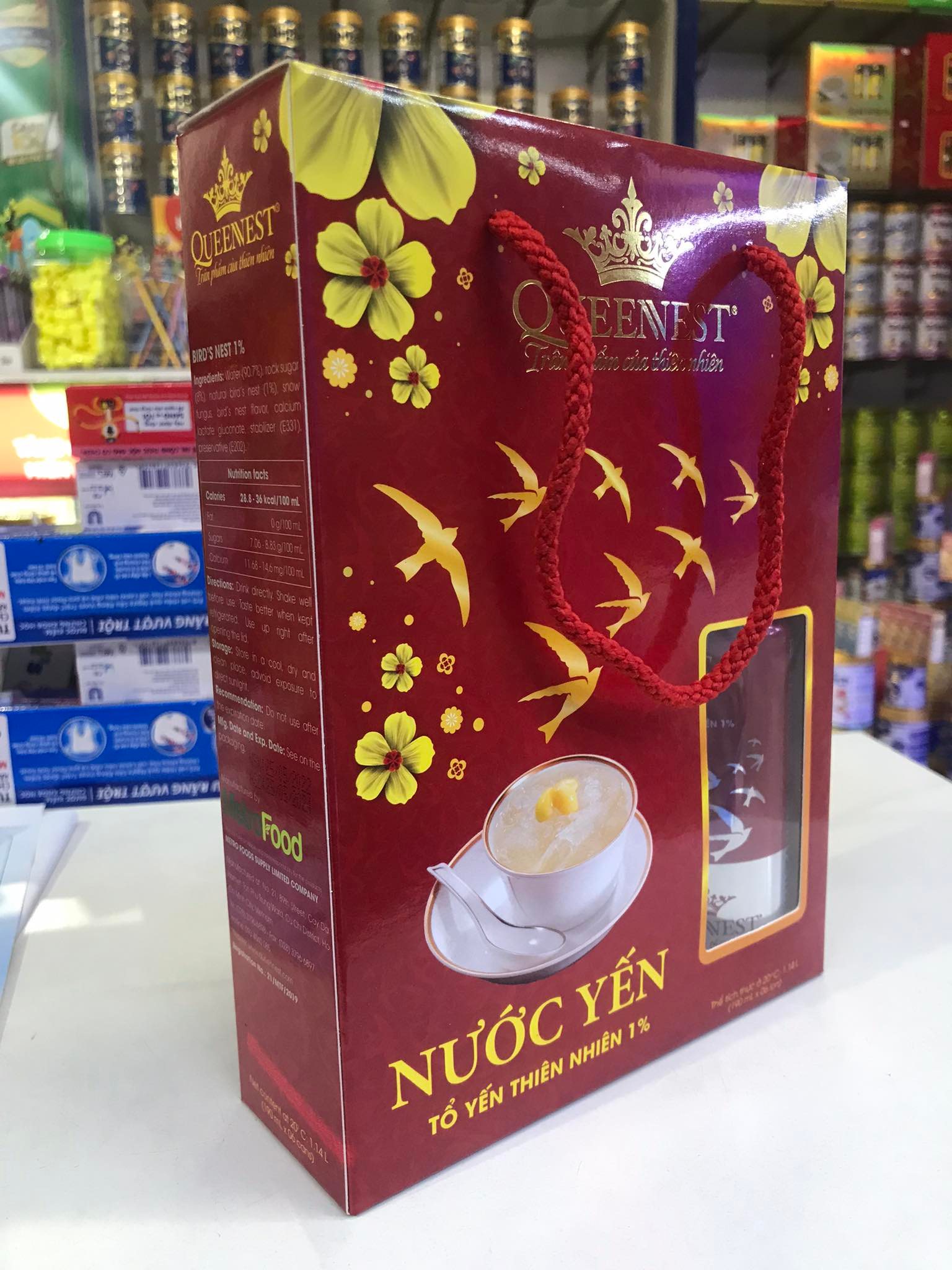 Hộp 6 Lon Nước Yến QUEENNEST 1% (190ml x 6 LON)