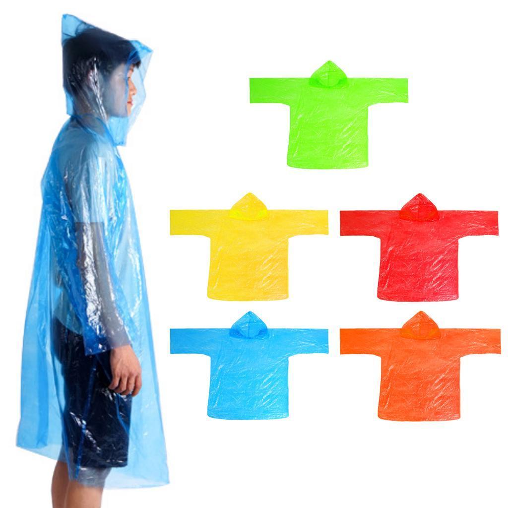 Disposable Rain Poncho, Emergency Poncho Waterproof Raincoat with Hood for Rainy Activities Outdoors