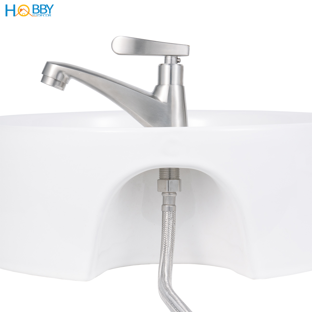Vòi chậu rửa mặt lavabo dòng lạnh inox 304 Hobby home decor LBL6