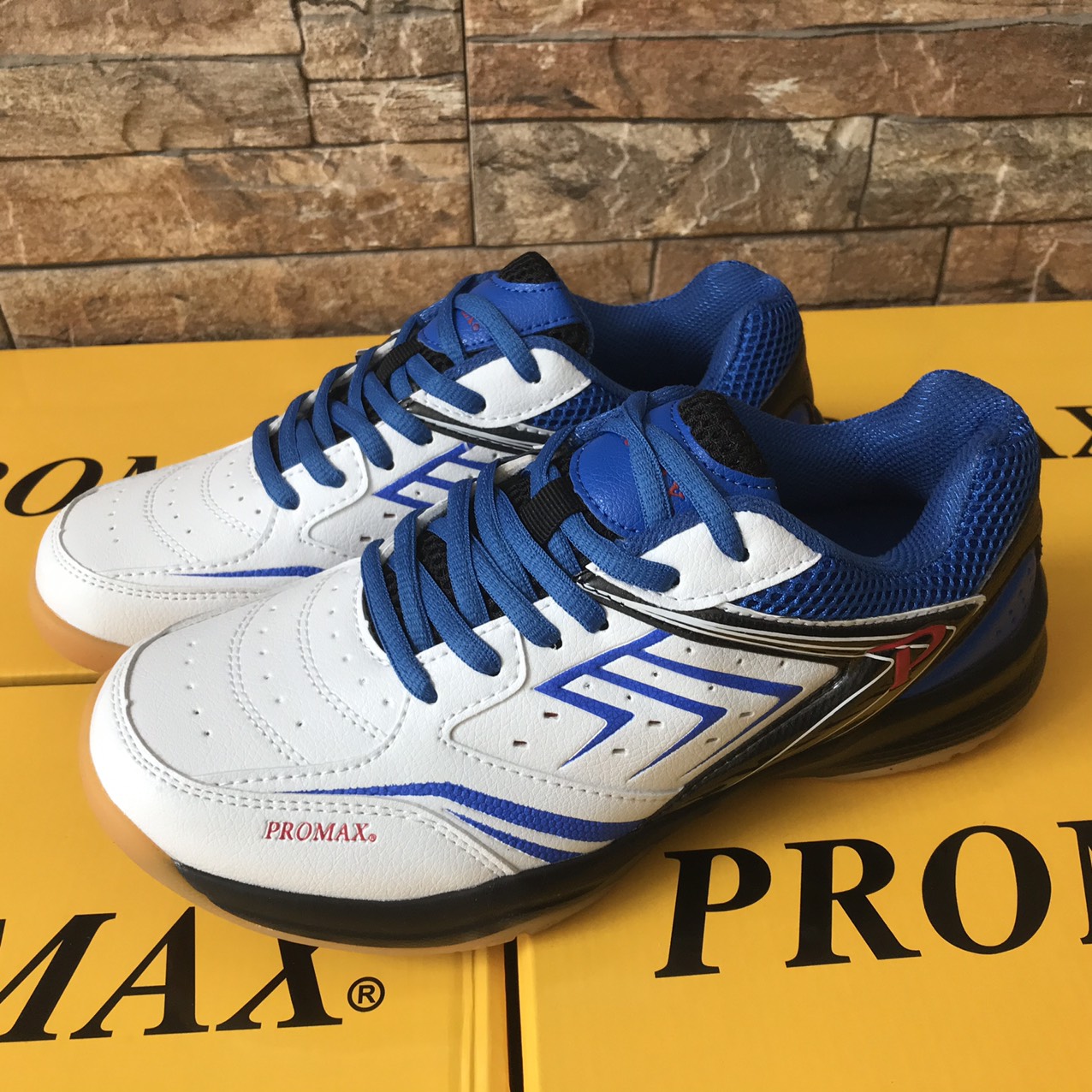 [MẪU MỚI] Giày promax PR19003 cao cấp thích hợp cho nam và nữ chơi thể thao bóng chuyền, cầu lông, bóng bàn, màu trắng xanh