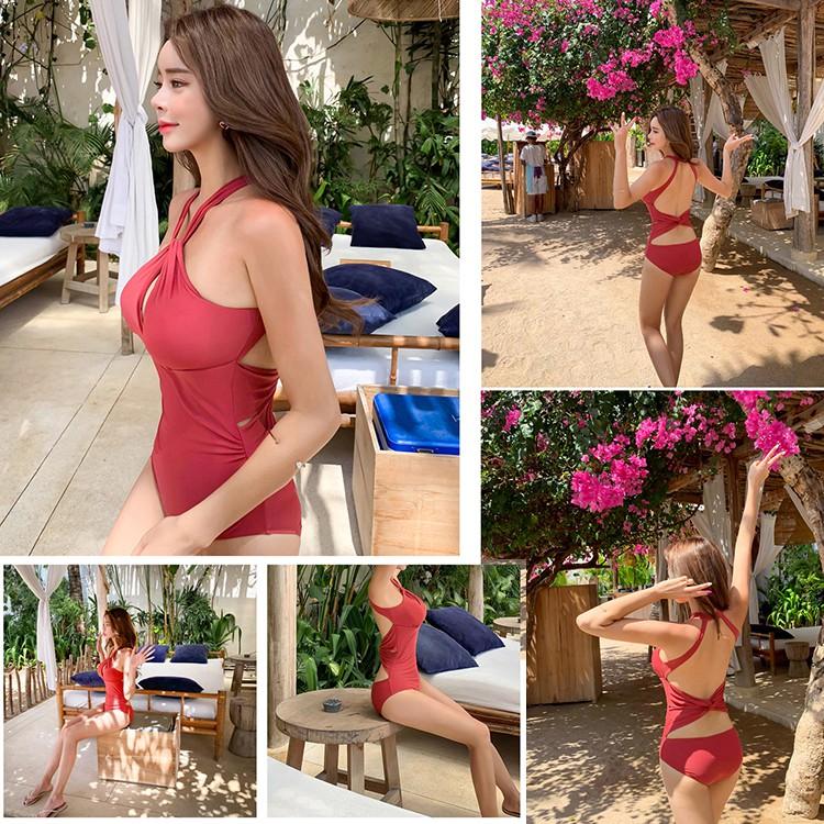 Áo tắm 1 mảnh tôn dáng - hot bikini 2021 - M1 màu đỏ mận cá tính