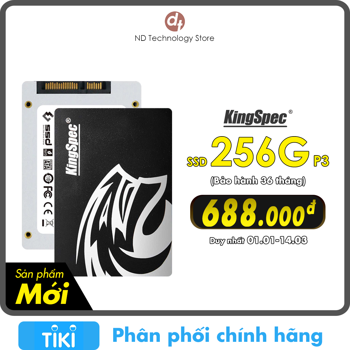 Ổ cứng SSD KingSpec 256GB / P3-256 - Hàng Chính Hãng