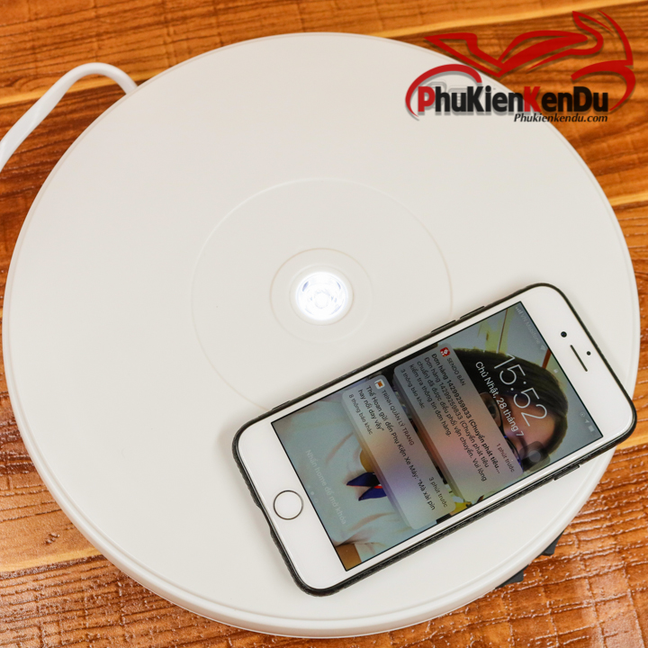 ĐẾ XOAY, BÀN XOAY TRƯNG BÀY SẢN PHẨM 25CM TẢI 10KG, DÙNG ĐIỆN 220V- Màu Trắng