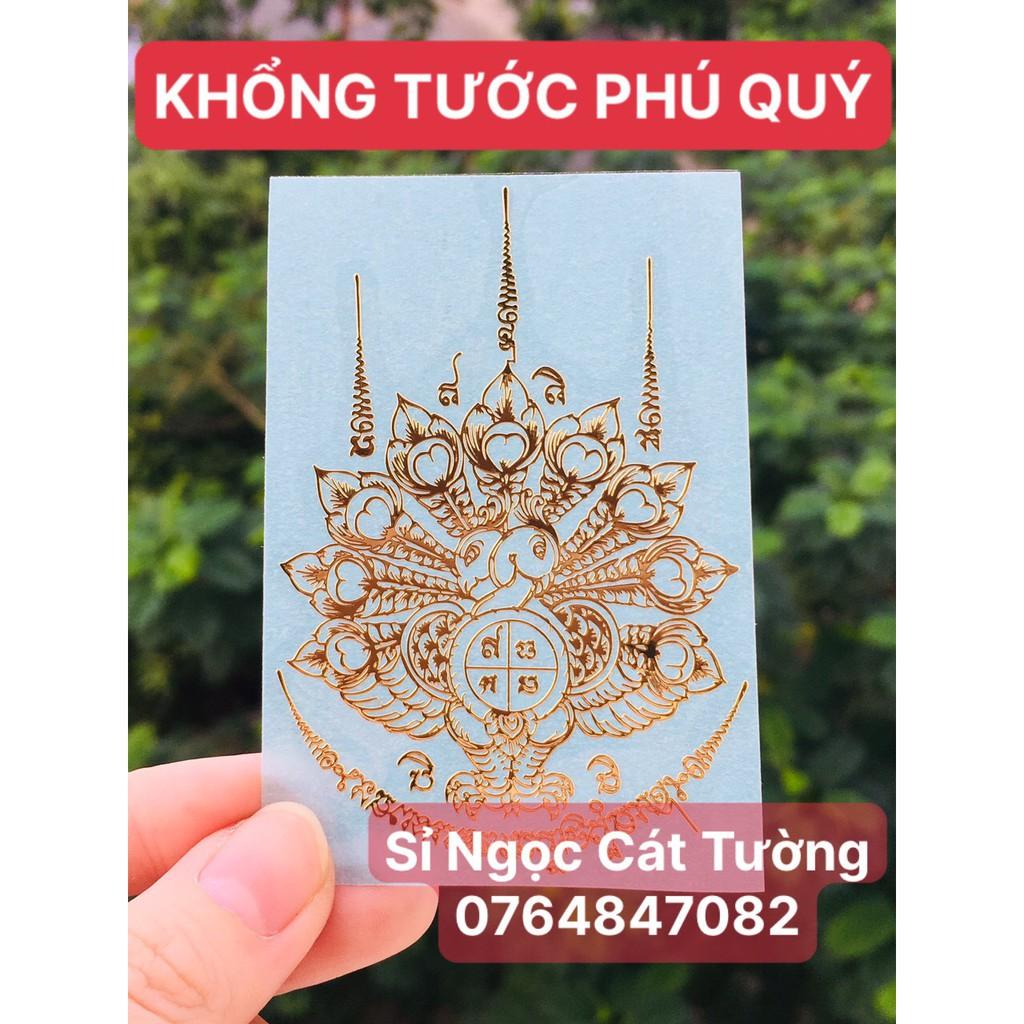 Linh phù KHỔNG TƯỚC PHÚ QUÝ - trợ uy quyền tài công việc thăng tiến, trợ duyên tốt dán điện thoại để ví - Đã chú