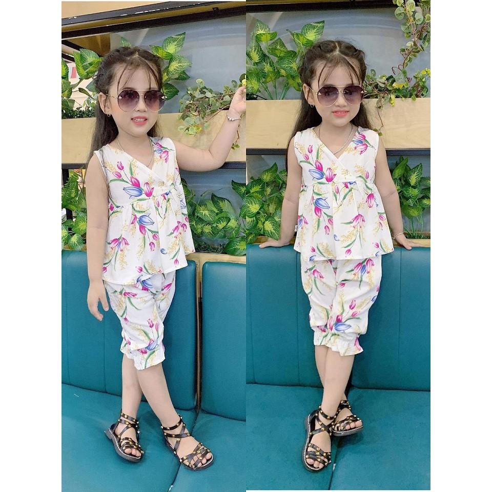 Bộ ngố bé gái size 1-7 tuổi 10-22kg vải thô lụa