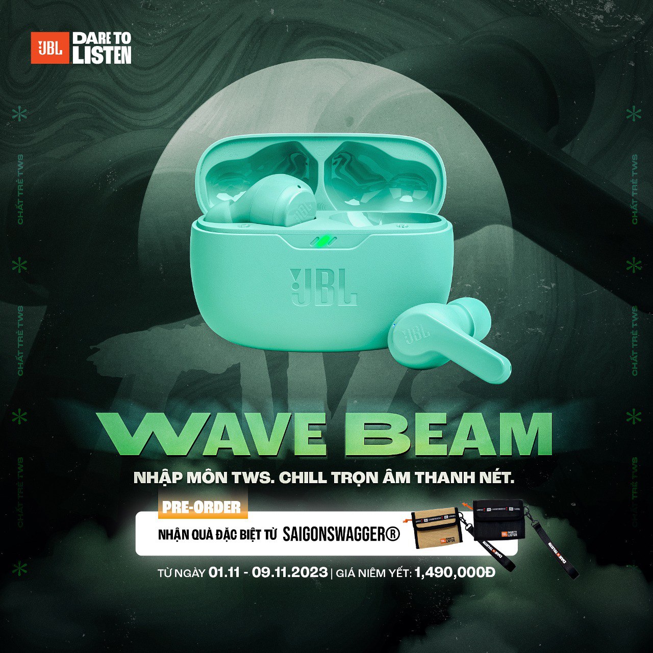 Tai nghe Bluetooth Truewireless JBL Wave Beam - Hàng Chính Hãng